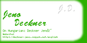 jeno deckner business card